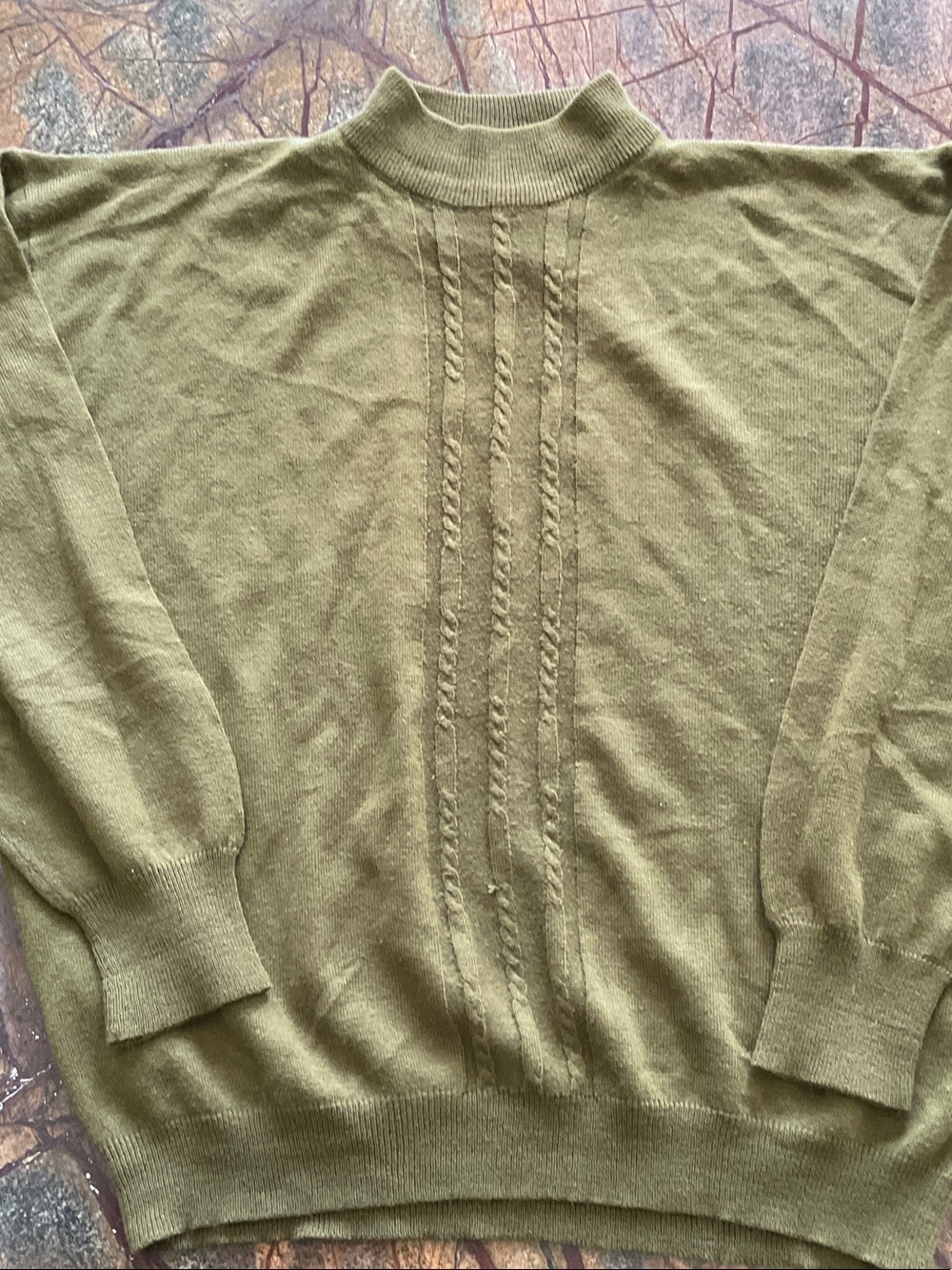 Olive Green Women's Mock Neck Sweater